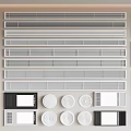 Air Conditioner Vents in Various Designs Including Linear Grille and Round Styles