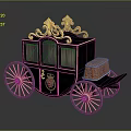 Ornate Black Carriage With Golden Decorations Red Chest Detailed Wheels And Royal Crest