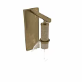 Stylish Brass Wall Lamps With Woven Metal Base And Clear Textured Glass Shades