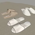 Comfortable Light Colored Home Slippers With Soft Fabric Surface And Casual Styles 3d model