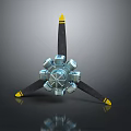 Mechanical Tripod Device With Black Legs Yellow Tips And Silver Circular Components 3d model
