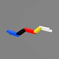 Road Facilities Model Constructed with Building Blocks in Blue Black Red Yellow White Colors