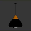 Modern Lighting Combination With Black Pendant Light And Orange Interior Shade