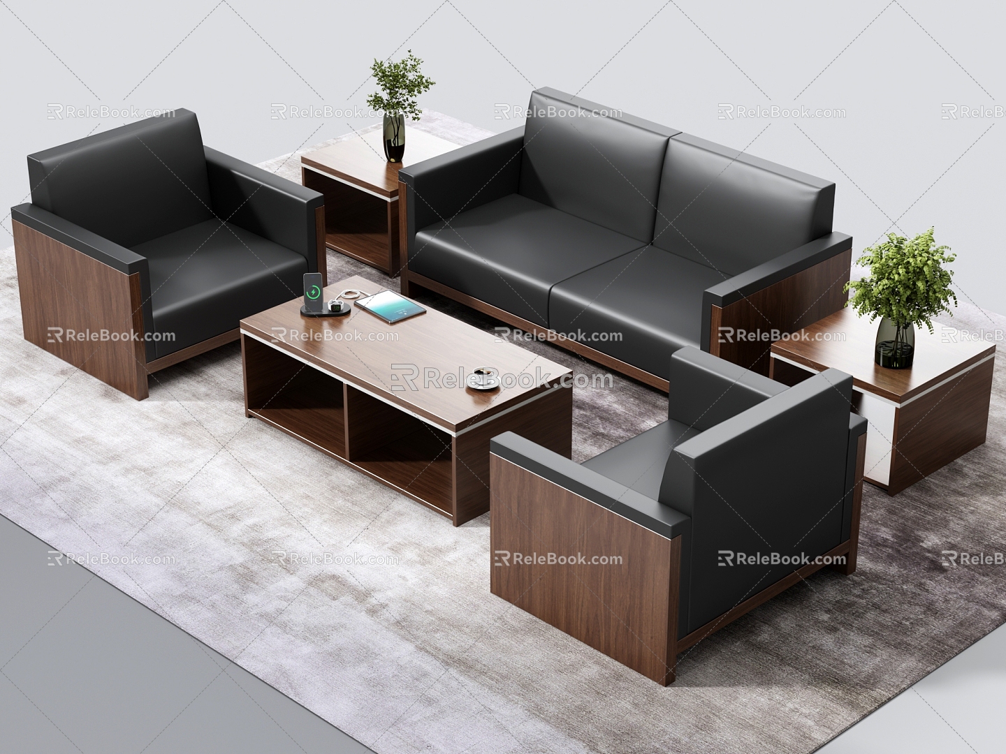 Office Sofa Sofa Combination Sofa Coffee Table Combination Office Sofa Combination Office Sofa Coffee Table Combination 3d model