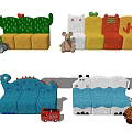 Colorful Animal Shaped Kids Chairs With Tractor Teddy Bear Fire Truck And Giraffe Toys