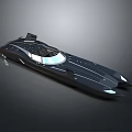Sleek Black Futuristic Water Vehicle Featuring Streamlined Design And Transparent Cockpit