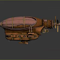 Vintage Cosmic Spacecraft Design With Propeller Metal Frame And Mechanical Details