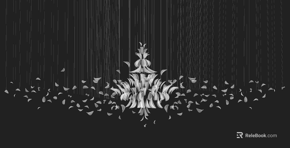 Elegant Intricate Crystal Chandelier With Hanging Crystal Decorations On Black Background 3d model 