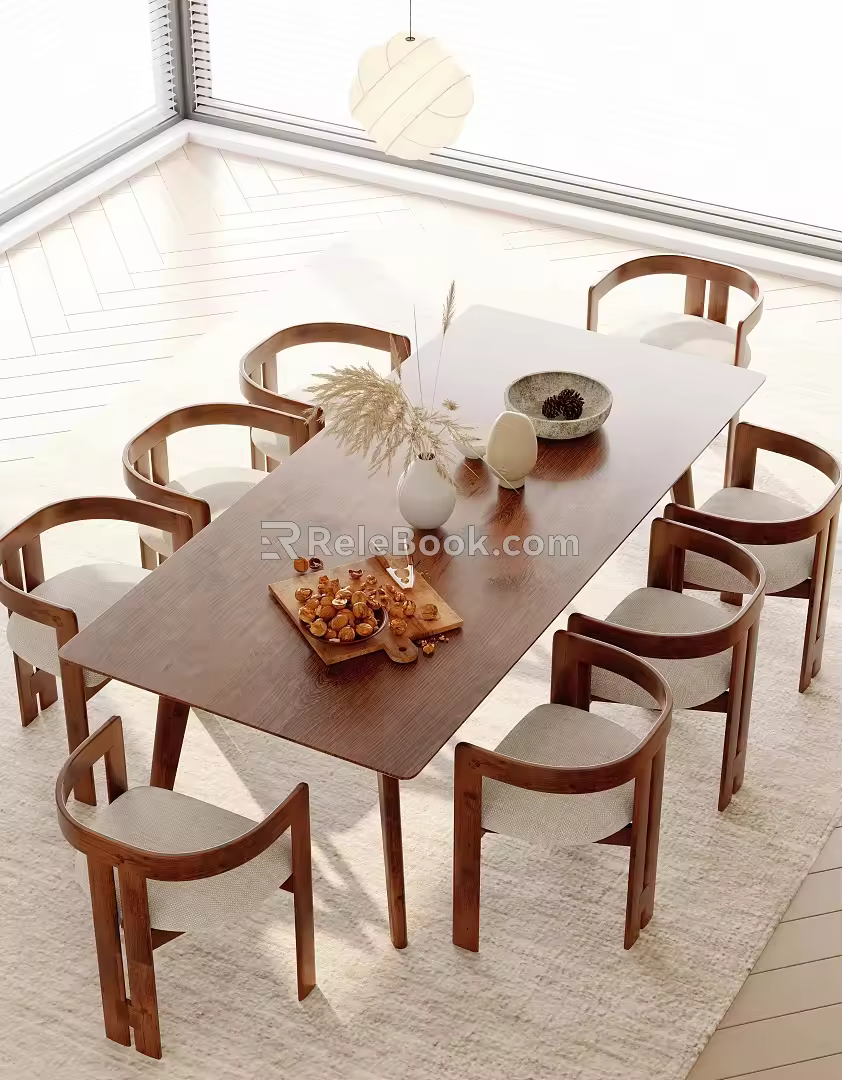 Quiet table and chair combination 3d model