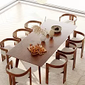 Quiet table and chair combination 3d model
