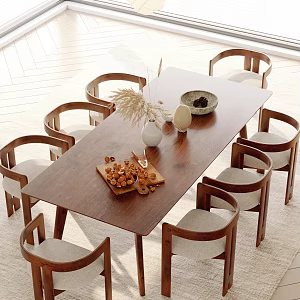 Quiet table and chair combination 3d model