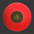 Red Furniture Decorative Lantern With Black Pattern And Golden Top Bottom