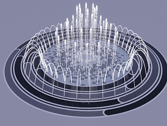 Modern Fountain Waterscape Dryland Sprout Square Waterscape 3d model