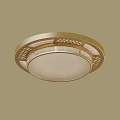 Modern Ceiling Light With Golden Frame White Lampshade And Hollow Out Pattern 3d model