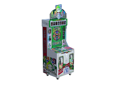 Fun Colorful Indoor Amusement Arcade Game Machine With Spinning Wheel And Coin Slot Design 3d model