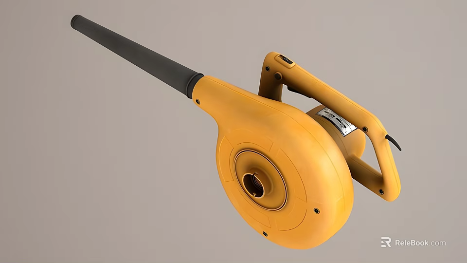 Yellow Industrial Blower With Long Black Nozzle And Ergonomic Handle Design For Heavy Duty Use 3d model 