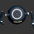 Modern 3D Robot Design With Transparent Head Blue Body Mechanical Arms And Legs