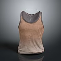 Simple Casual Sleeveless Tank Top In Brown Gray Cotton Fabric Design