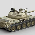 Military Tank With Desert Camouflage Main Cannon And Heavy Duty Treads