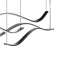 Stylish Modern Curved Wave Metal Chandelier Design For Contemporary Interiors
