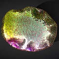 Iridescent Scaly Texture Shiny Metallic Hat With Colorful Reflective Surface Design