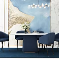 Modern Dining Table and Chair Combination 3d model