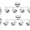 Modern Downlights and Spotlights with Track Mounted Wooden Metal Designs for Home Lighting