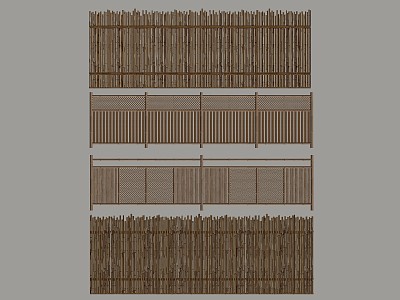 Bamboo fence partition fence handrail wood model