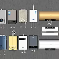 Various Types of Home Water Heaters in Different Colors and Modern Designs for Daily Use