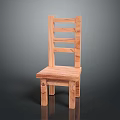 Wooden Chair With Simple Design Slatted Back And Solid Wood Seat