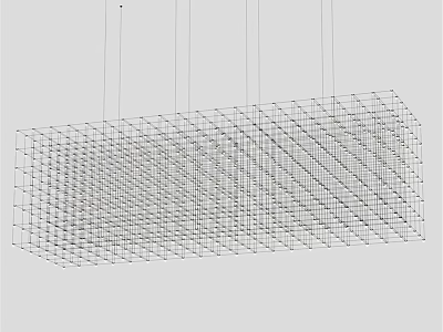 Modern Geometric Grid Design Metal Chandelier For Stylish Living Room Interior 3d model