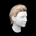 Human Head Model With Blonde Wavy Hair And Hairstyle Design