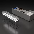 Modern Showcase Shelves with Transparent Glass Cover and Digital Screen for Product