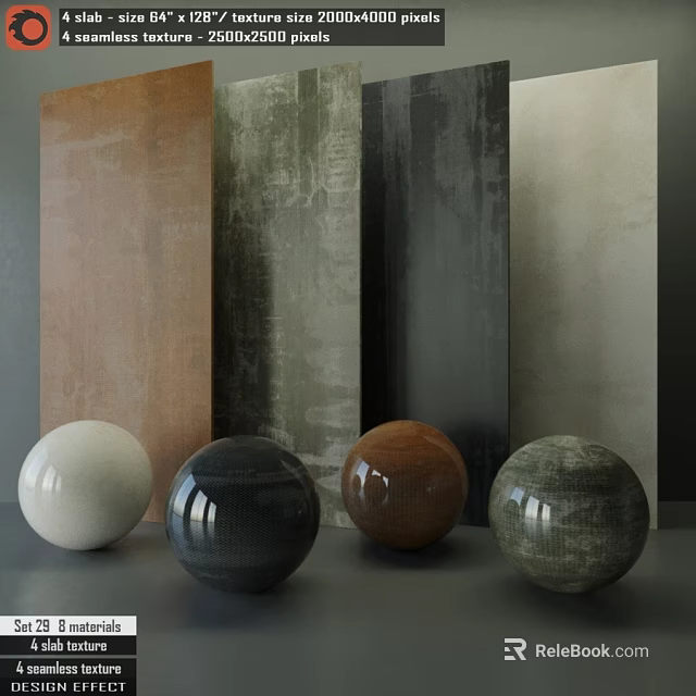 Diverse Building Components With Colored Spheres And Textured Wall Panels 3d model 