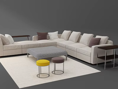 Sofa coffee table combination 3d model