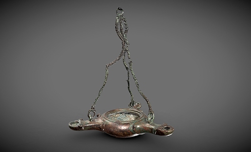 Hanging oil lamp oil lamp antique cultural relic chandelier 3d model