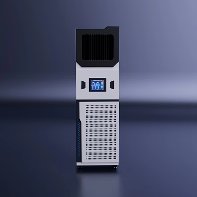 Modern Vertical Industrial Equipment With Digital Display Screen And Ventilation Grilles 3d model