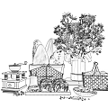 Assorted Breads And Chocolate Pastries With Daisy Vase And Baskets