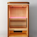 Modern Wooden Sauna Interior Design With Glass Door And Cozy Lighting Panels
