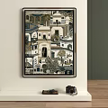 Modern Abstract Painting With Architectural Elements For Home Wall Decor Artwork 3d model