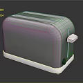 Sleek Silver Gray Toaster With White Base And Control Lever Design 3d model