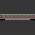 Modern Passenger Train With White Body Red Stripe Multiple Windows Black Door And Reflective Surface