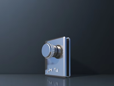 Modern Metal Door Handle Design With Mechanical Details And P.K. Logo 3d model