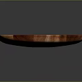 Oval Wooden Tray With Natural Brown Wood Grain And Smooth Surface