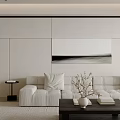 Modern Minimalist Light Toned Living And Dining Room With Cozy Sofa And Large Window Views