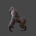 Game Movie Character Large Muscular Gorilla With Brown Fur Red Eyes Fierce Expression
