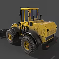 Yellow Industrial Front Loader With Large Bucket And Heavy Duty Tires