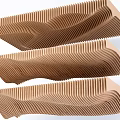 Wavy Layered Wooden Ceiling Design With Modern Textured Interior Details
