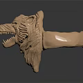 Unique Copper Colored Wolf Head Ring With Open Mouth And Mane Detail
