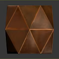 Copper Polyhedral Decorative Stool With Modern Geometric Design And Reflective Surface
